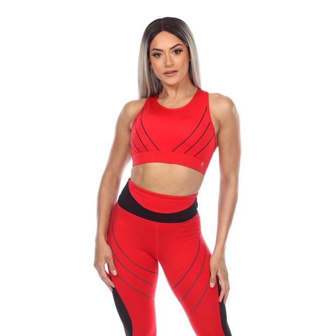 Cutout Racerback Sports Bra in Raging Red